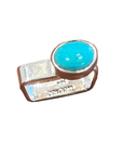 Sterling Silver and Turquoise Modern Square Band Ring