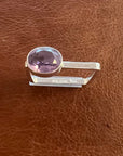 Sterling Silver Amethyst Modern Square Band Ring