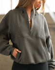 Retro Half Zip - Sage Luxe French Terry