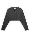 Vintage Henley Long Sleeve - Washed Black