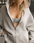 Oversized Zip Hoodie - Sand French Terry