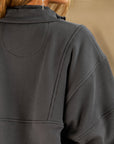 Retro Half Zip - Charcoal Luxe French Terry