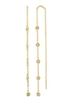 Threader Bezel Diamond Earrings 14K YG