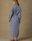 Coastal Poplin Rio Shirt Dress - Seaside Stripe