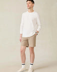 Long-Sleeve Sunwashed Tee - White