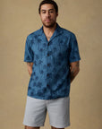 Short-Sleeve Breeze Camp Shirt - Ocean Shore Trees
