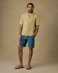 Short-Sleeve Embroidered Shirt - Island Wheat