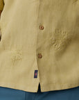 Short-Sleeve Embroidered Shirt - Island Wheat