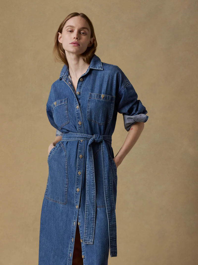 faherty denim dress Faherty Sunfair Denim Cleo Shirt Dress