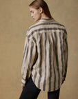 Cotton Linen Relaxed Shirt - Pine Bay Stripe