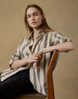 Cotton Linen Relaxed Shirt - Pine Bay Stripe
