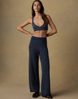 Miramar Linen Sweater Bralette - Navy Stripe