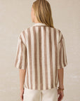 Palma Linen Camp Shirt - Cocoa Beach Stripe