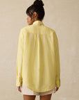 Laguna Linen Relaxed Shirt - Golden Kiwi Lucy Stripe