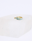 Gold Huggies With Turquoise