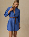 Laguna Linen Kova Shirtdress - Paradise Blue
