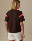Sport Jersey Throwback Tee - Espresso Varsity
