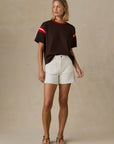 Sport Jersey Throwback Tee - Espresso Varsity