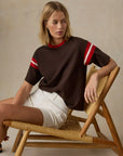 Sport Jersey Throwback Tee - Espresso Varsity