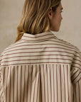 Coastal Poplin Relaxed Shirt - Drift Sand Stripe