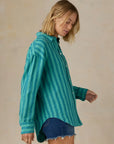 Laguna Linen Relaxed Shirt - Tropic Glow Stripe