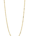 Station Bar Chain Necklace | Silver Plated Gold 16 in