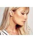 Threader Bezel Diamond Earrings 14K YG