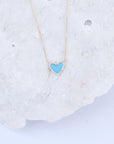 Turquoise Heart with Pave Diamond Halo