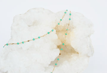 Dainty Green and Gold Chain