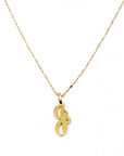 Cursive Gold Single Letter Pendant Necklace