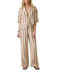 Palma Linen Drawstring Pant - Cocoa Beach Stripe