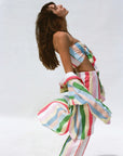 Laguna Linen Bandeau Top - Sunbeam Stripe