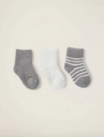CozyChic Lite Infant Sock Set - Pewter/Pearl