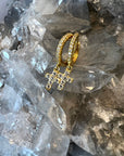 Gold Vermeil Cross Dangle Huggies
