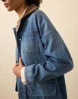 Sunwashed Denim Barn Jacket Dusk Stripe Wash