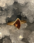 Triangle Orange Topaz 14k Gold Cocktail Ring