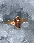 Triangle Orange Topaz 14k Gold Cocktail Ring