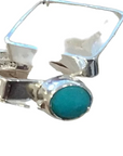 Sterling Silver and Turquoise Modern Square Band Ring
