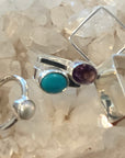 Sterling Silver and Turquoise Modern Square Band Ring