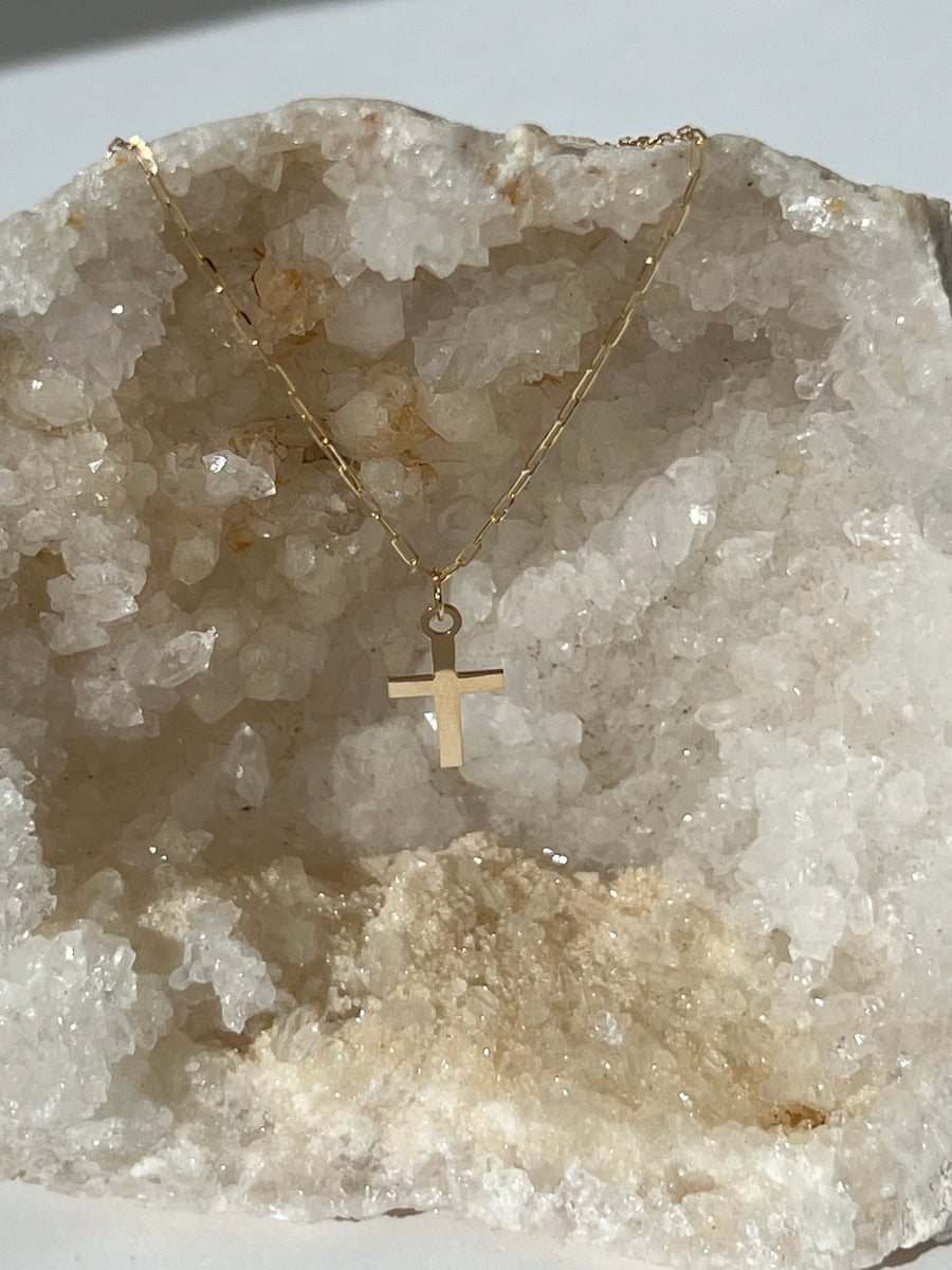 Small 14k Gold Cross Necklace