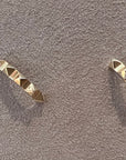 14k Gold Textured Curved Stud Earrings
