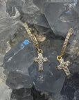 Gold Vermeil Cross Dangle Huggies