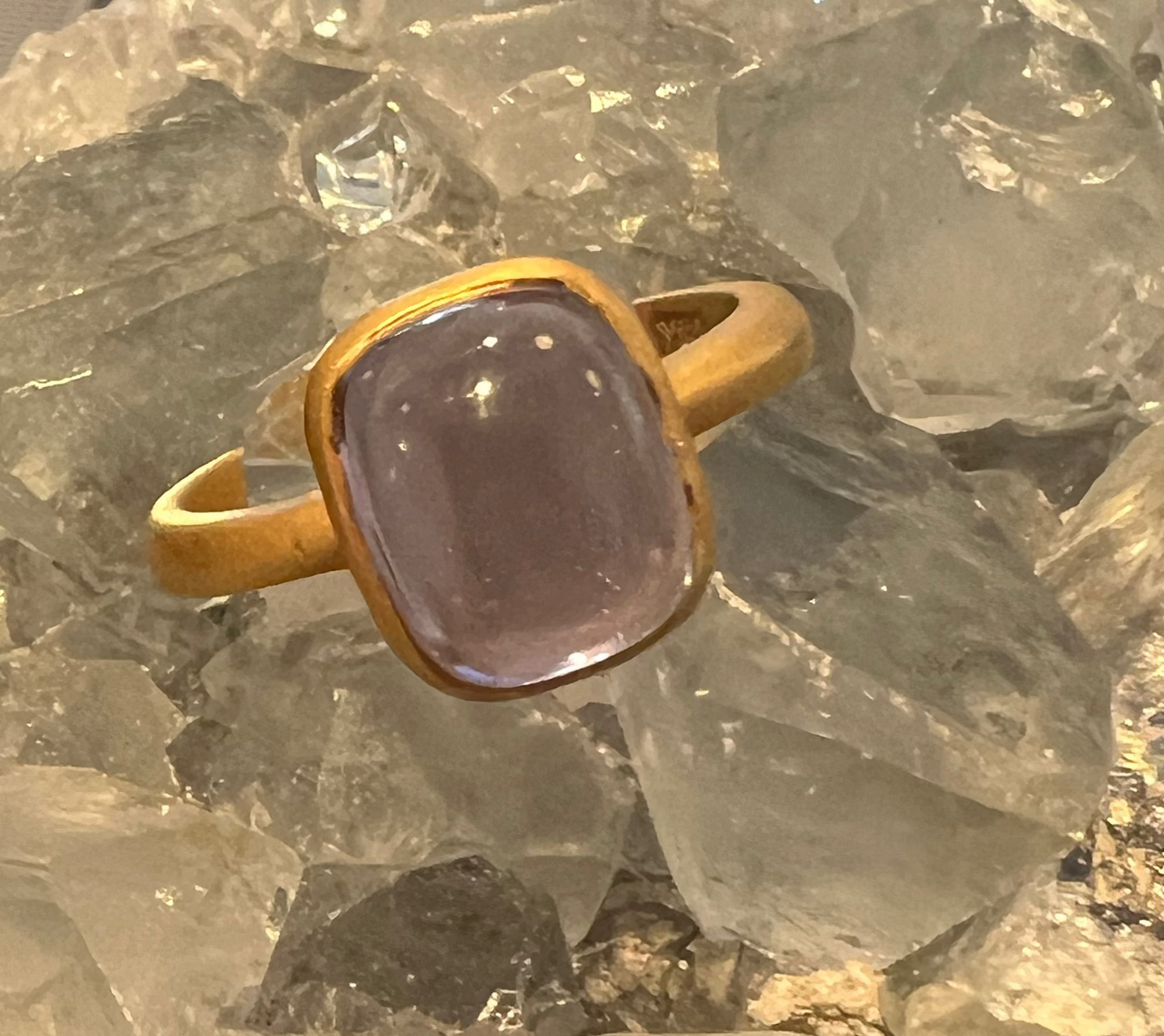 Light Amethyst Sugarloaf Ring