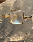 14k Gold Square Moonstone Ring