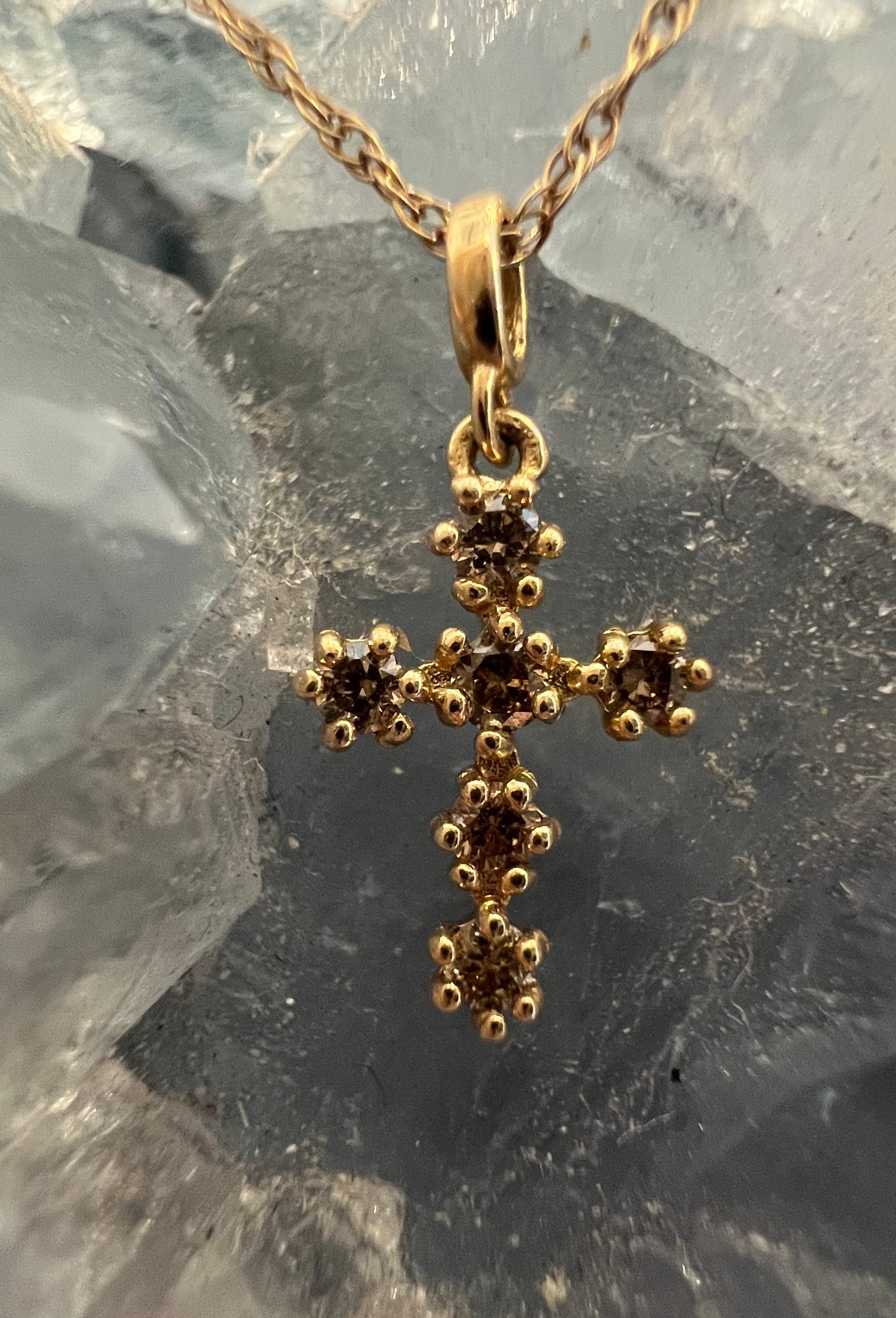 Dainty Diamond Cross Necklace