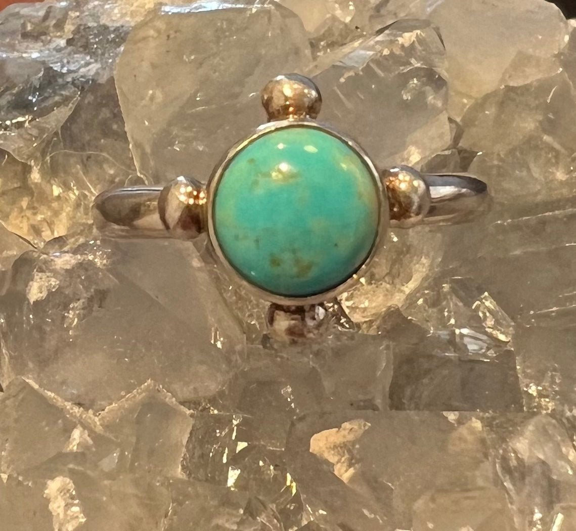 Sterling Silver Turquoise Cross Ring