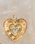 "Coeur Lumiere"- Heart Of Light Diamond Pendant Necklace 14k YG