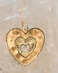 "Coeur Lumiere"- Heart Of Light Diamond Pendant Necklace 14k YG