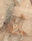 Vintage Inspired Mother Mary Pendant Necklace -  14k Yellow Gold