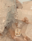 Vintage Inspired Mother Mary Pendant Necklace -  14k Yellow Gold